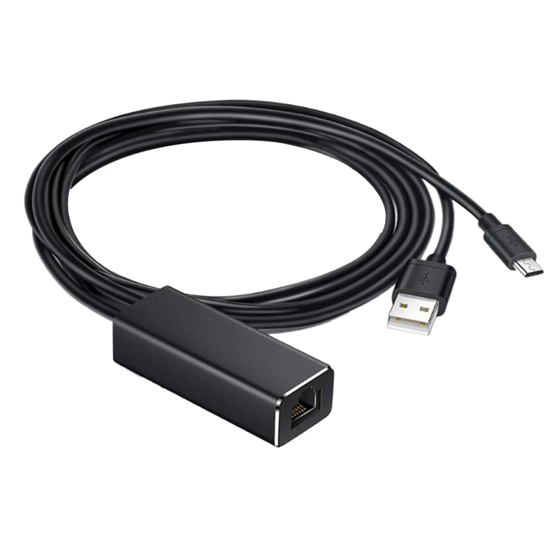 Micro- USB to RJ45 Ethernet Adapter with Power Supply for Fire TV Stick Chromecast Ultra o Google Home Mini | Электроника