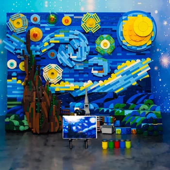

Ideas Vincent van Gogh The Starry Night MOC Modular Model Creator Expert 1550Pcs Building Blocks Bricks Christmas Gifts Toys