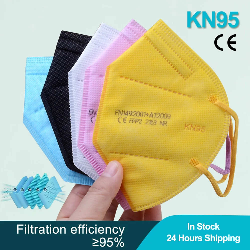 

Mascarillas FFP2KN95 CE Certified Colored MascarillaFFP2 Negra 5 Layers Dustproof Protective Respirator FPP2 Masque FFP2 Adulte