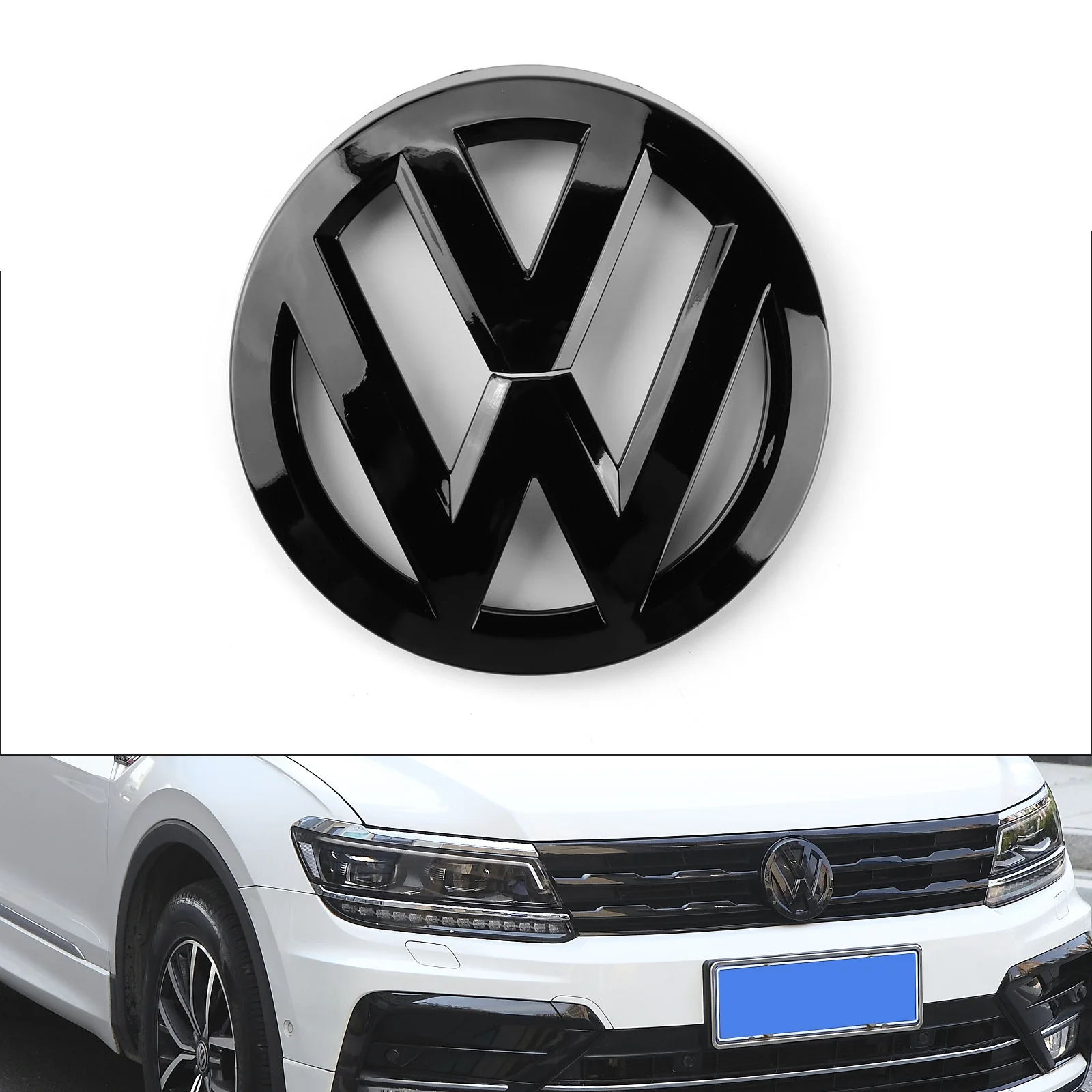 152mm Gloss Black Front Grill Badge Replacement Radiator Emblem Car