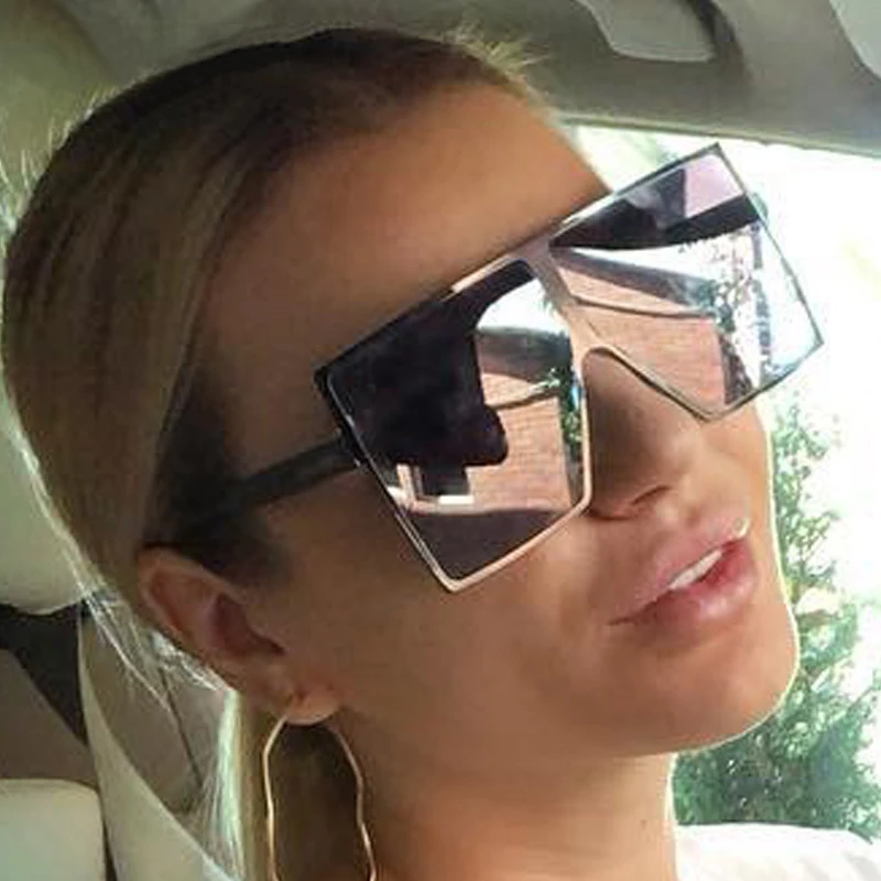 Unisex Oversized Sunglasses Women Big Frame Square Sun Glasses Men Brand Designer 2019 New Vintage Gradient Shades Eyewear | Аксессуары