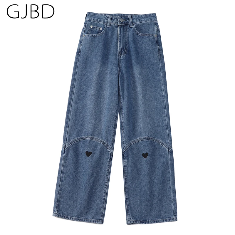 

Baggy High Waist Women's Jeans 2022 New Streetwear Embroidery Pattern Straight Pants Y2K Harajuku Fashion Wide Leg Denim Trouser