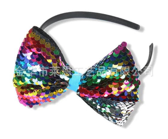 

AliExpress Korean-style New Style Flipping Sequins Fabric Bow Headband Children Holiday Cartoon Hair Bands Head Buckle