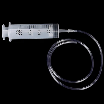 

200ml Large Capacity Syringe Reusable Pump Oil Measuring With 1m Silicone Tube