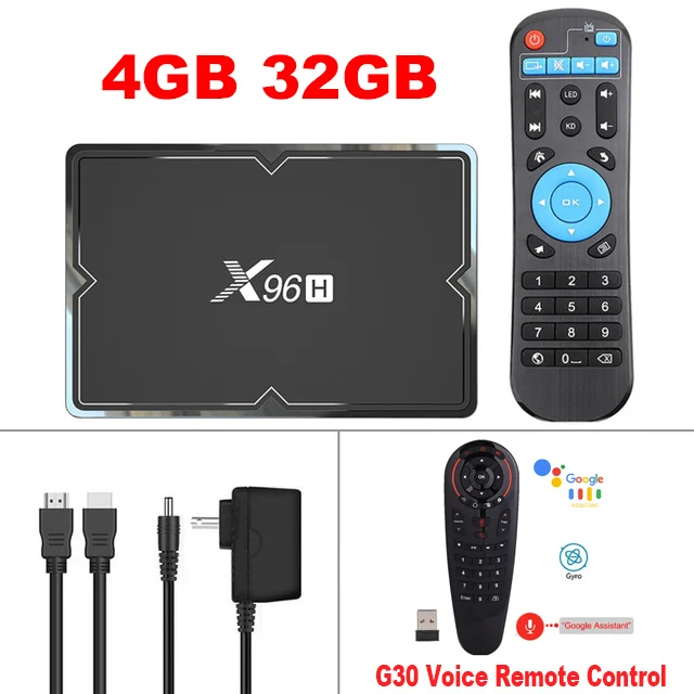 ТВ-приставка X96H Android 9,0 4 Гб 64 Гб 32 Гб Allwinner H603 2,4G+ 5G Dual wifi 4K Google Store Youtube Smart медиаплеер телеприставка - Цвет: 4G 32G Add G30S