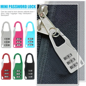 

Bags Baggage Door Padlock 3 Dial Digit Combination Secret Safe Code Password Locks Bookbag Anti-theft Backpack Zipper Padlock