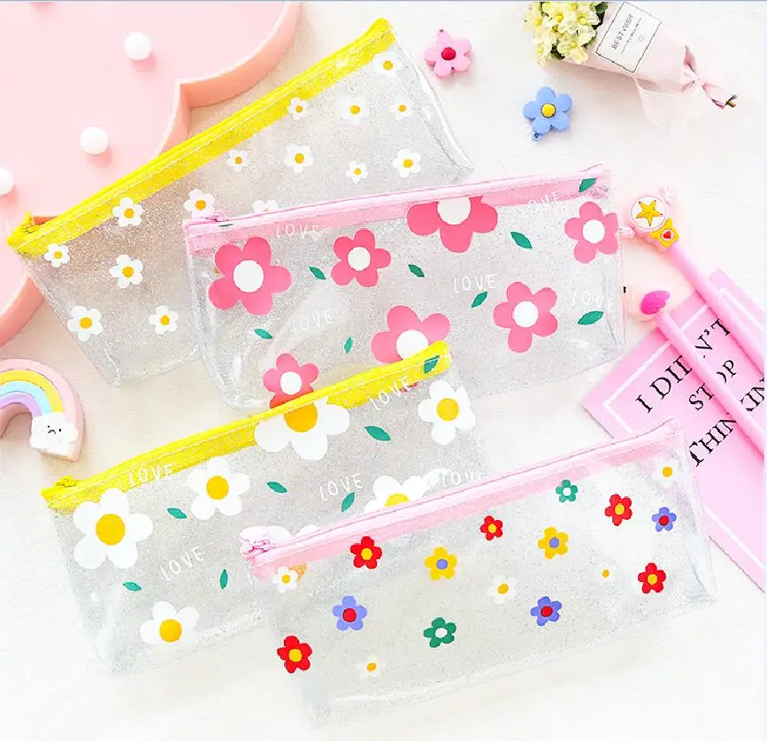 

Cute Fruit Transparent Pencil Cases for girls Kawaii PVC Stationery pouch pen Bag School Office Supplies Escolar