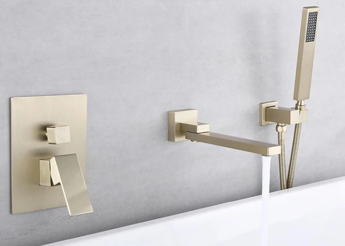 Description Picture 3 of itembrushed Gunmetal gray or gold or black Bathtub Faucet Wall Mounted Bathroom Basin Mixer Hand Shower Head Bath & Shower Faucet