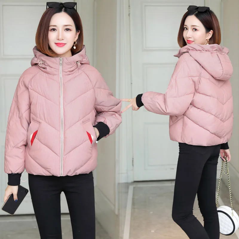 

Down Jacket Cotton-padded Clothes Women's 2019 New Style Winter WOMEN'S Coat Short Slim Fit Cotton-padded Clothes Short-height F