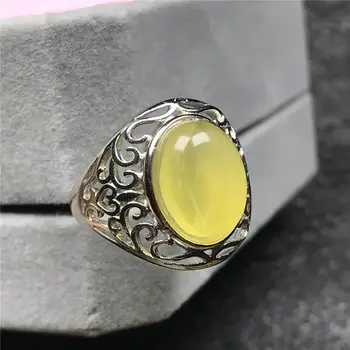 

Genuine Natural Yellow Amber Ring Jewelry Women Lady Love Gift 925 Silver 13x12mm Beads Gemstone Adjustable Ring Jewelry AAAAA