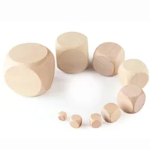 10 pièces/ensemble blanc rond Coener jeu de dés petite taille en bois 6 côtés dés bricolage éducation jeu de société Accessory10-25mm(China)