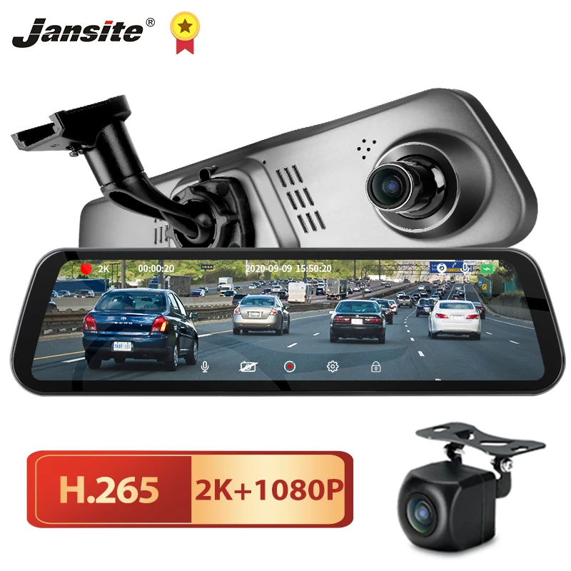 Jansite 2K Ultra HD видеорегистратор заднего вида автомобильная камера зеркальный
