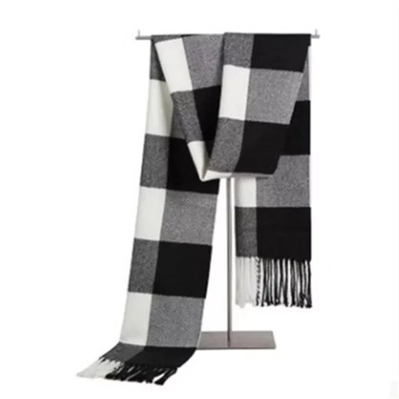 Autumn and winter new men's scarves warm Korean plaid imitation cashmere wild classic men and women scarf Shawl
