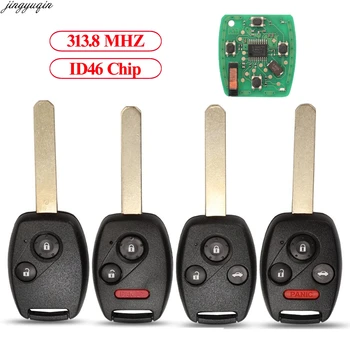 

Jingyuqin Remote Control Car Key 313.8MHZ ID46 PCF7961 For Honda Accord CR-V HR-V Fit City Jazz Odyssey Shuttle Civic MLBHLK-1T