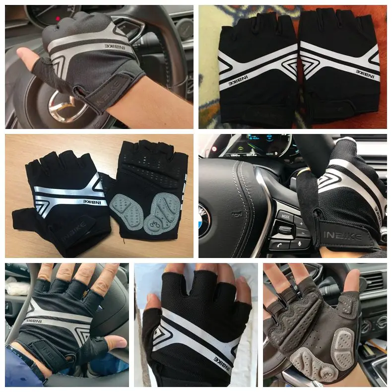 INBIKE велосипедные перчатки с полупальцами, летние перчатки для горного велосипеда, дышащие мужские и женские Перчатки для фитнеса, велосипедные перчатки, анти-шоковые спортивные перчатки