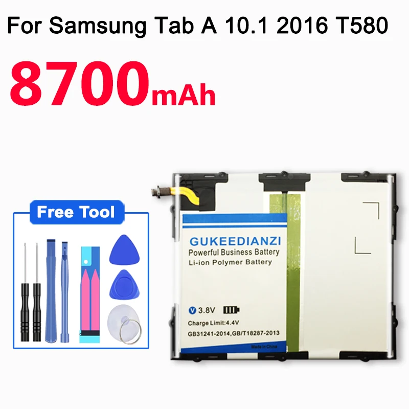 GUKEEDIANZI 8700 мАч EB-BT585ABE сменная батарея для samsung Galaxy Tablet Tab A 10,1 T580 SM-T585C T585 T580N