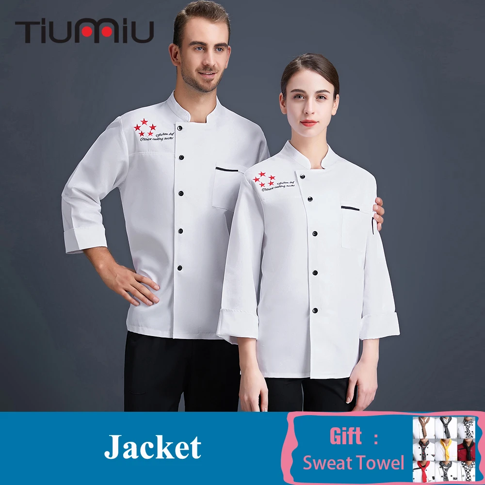 

Chef Work Uniform Restaurant Kitchen Chef Cook Jacket Food Service Catering Waiter Waitress Cook Clothes Barber Baker Overalls