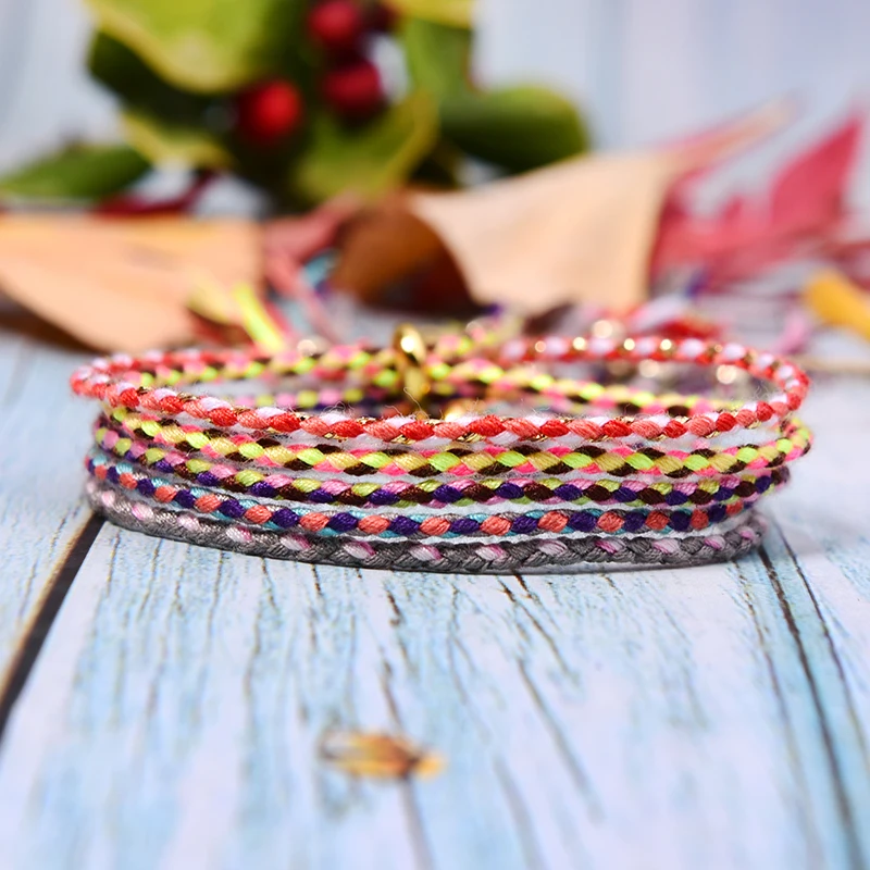 MOON GIRL 5Pcs Cotton Rope Friendship Bracelet for Women Fashion Boho Handmade Charm Wrap Pulseras Femme Armband Dropshipping