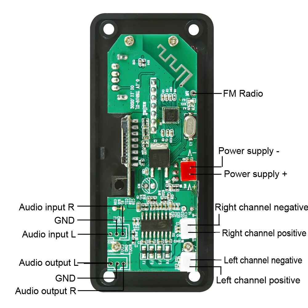 2*25W 50W Amplifier MP3 Player Decoder Board 5V-18V Bluetooth 5.0 Car FM Radio Module Support TF USB AUX 3.5 WMA Player Decoder