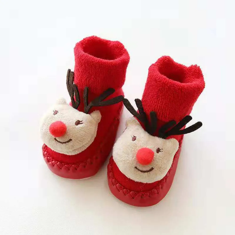 Newborn Baby Socks Baby Boys Girls Christmas Floor Cute Socks Anti-slip Baby Step Kids Socks Cotton No-slip Calcetines New#YL1