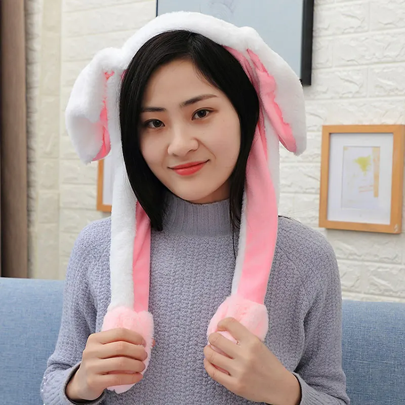 Dance Rabbit Ears Pink Gifts Gasbag Joke Flash Rabbit Ears Cute Plush Imitate LED Rabbit Hat Girl Friend