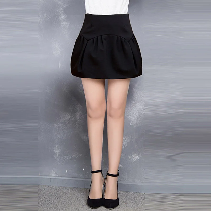 Корейская тонкая сексуальная винтажная ретро модная черная Женская мини-юбка с высокой талией, короткая юбка с поясом