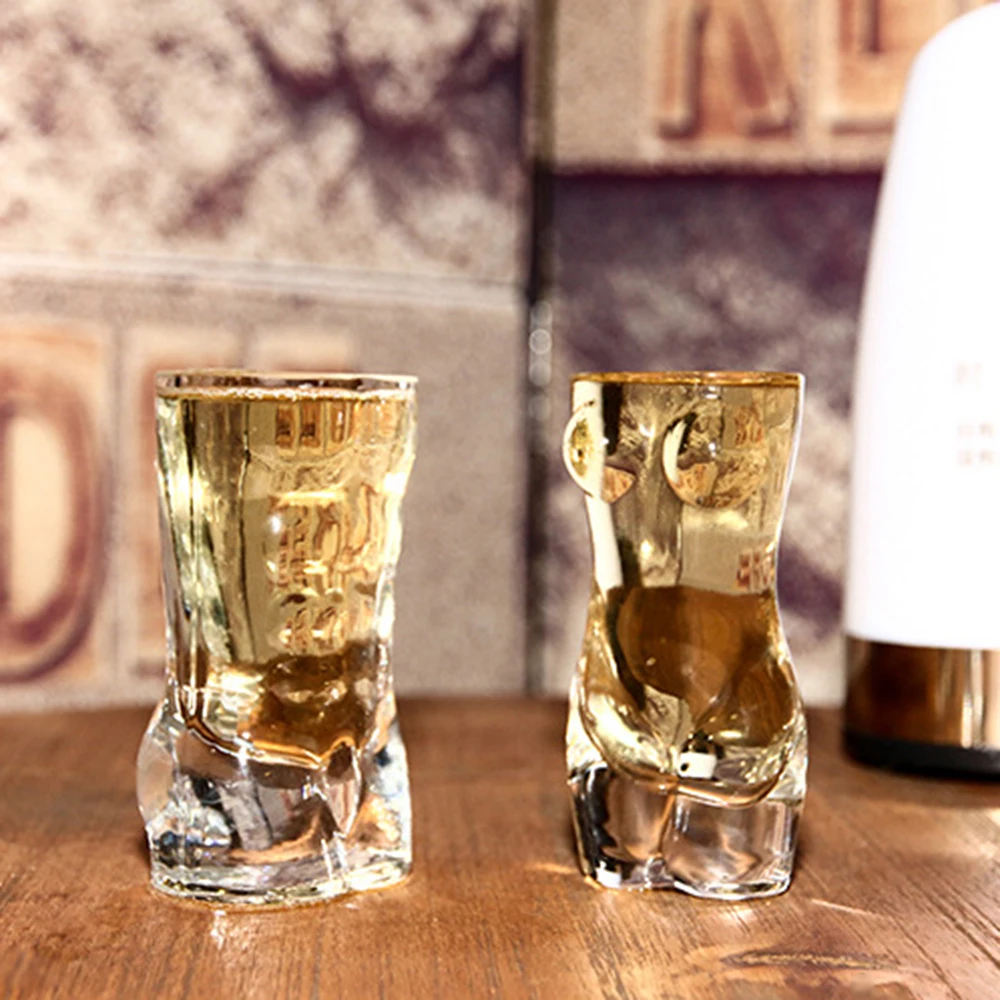 Сексуальная Дамская мужская прочная Двойная Стенка бокал для виски es Wine Shot креативная форма для тела стеклянная чашка стеклянная большая грудь пивная чашка 4