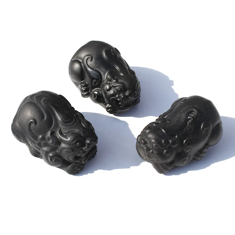 

Free Shipping !!! 1 / 2 / 5 Pcs Natural Black Obsidian Crystal PiXiu Craft Ornament