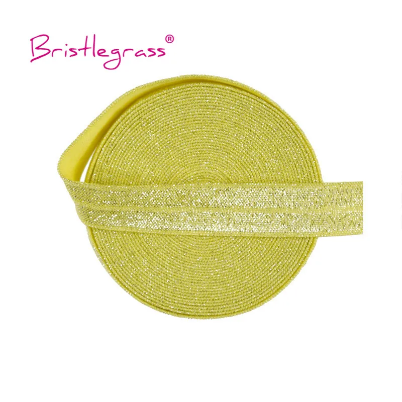 Silver Glitter Fold Over Elastic Bands - 5/8 Spandex Trim for Hair Accessories & Sewing Projects