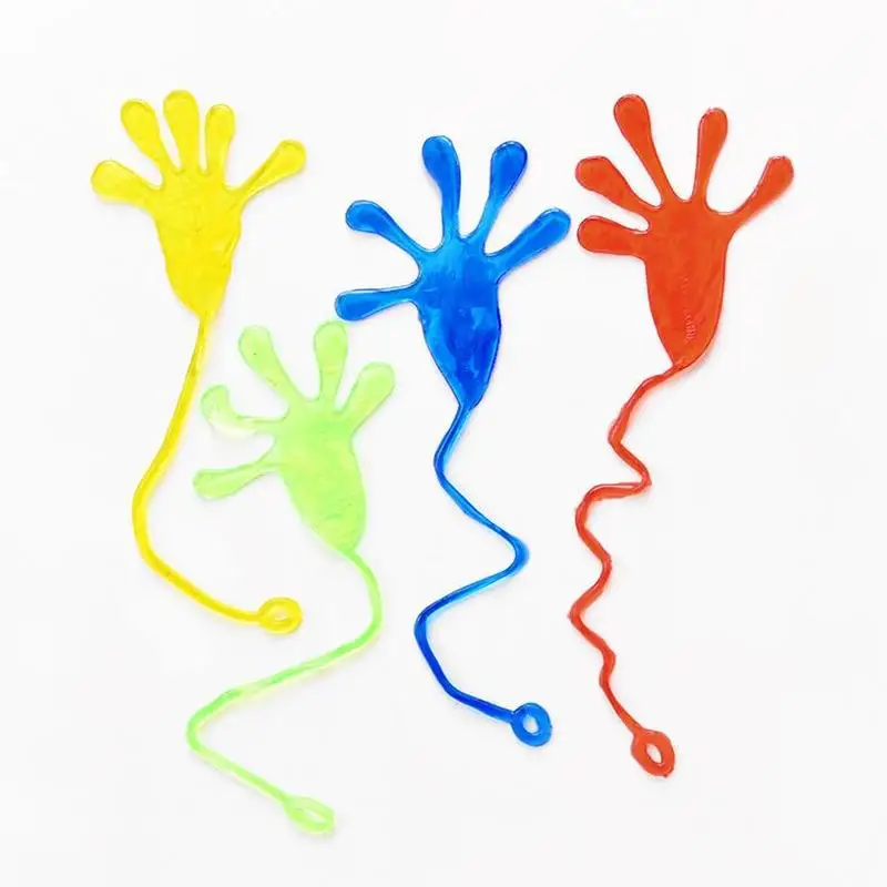

10pcs! Squishy Slap Palm Toy Novelty Viscous Climbing double-sided Sticky Hands for Kids Child Party Favors Gags Practical Jokes