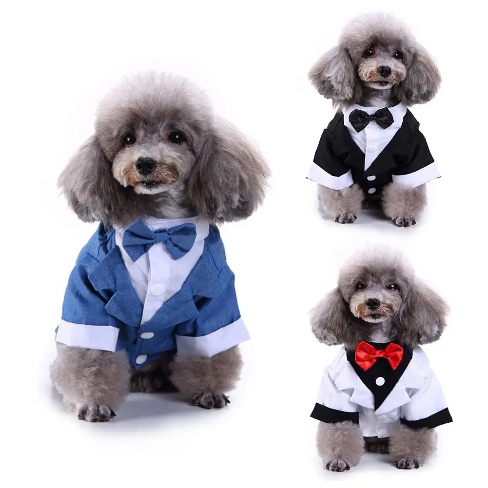

Stylish Pet Clothes Pet Dog-Tuxedo Bow Tie Clothes Puppy Wedding Pet Puppy Dog Shirt Bow Tie Formal-Tuxedo Wedding Party Costume