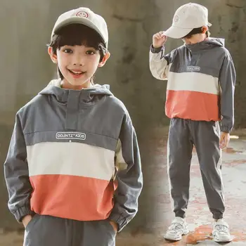 

Boys Clothes Patchwork Jacket + Pants 2 Pcs Boys Outfits Letter Hoodies Suit For Boys Spring Autumn Casual Clothes For Boys