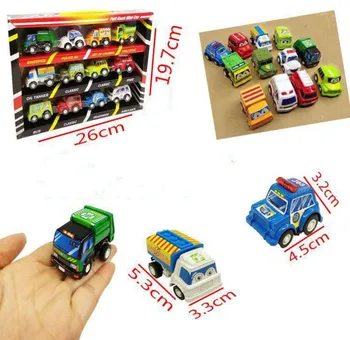 

12Pcs Mini Pull Back Car Toy Children Simulation Cartoon Pocket Car Model Toy Birthday Gift 2020 New