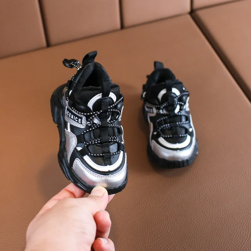От 1 до 3 лет, зимняя детская обувь, короткая плюшевая обувь для маленьких мальчиков и девочек, мягкая подошва, модные детские кроссовки высокого качества