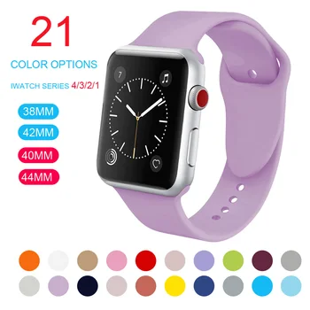 

Soft Silicone Sport Band For 38mm Apple Watch Series1 2 3 4 5 42mm Wrist Bracelet Strap For iWatch band 40mm 44mm accessories