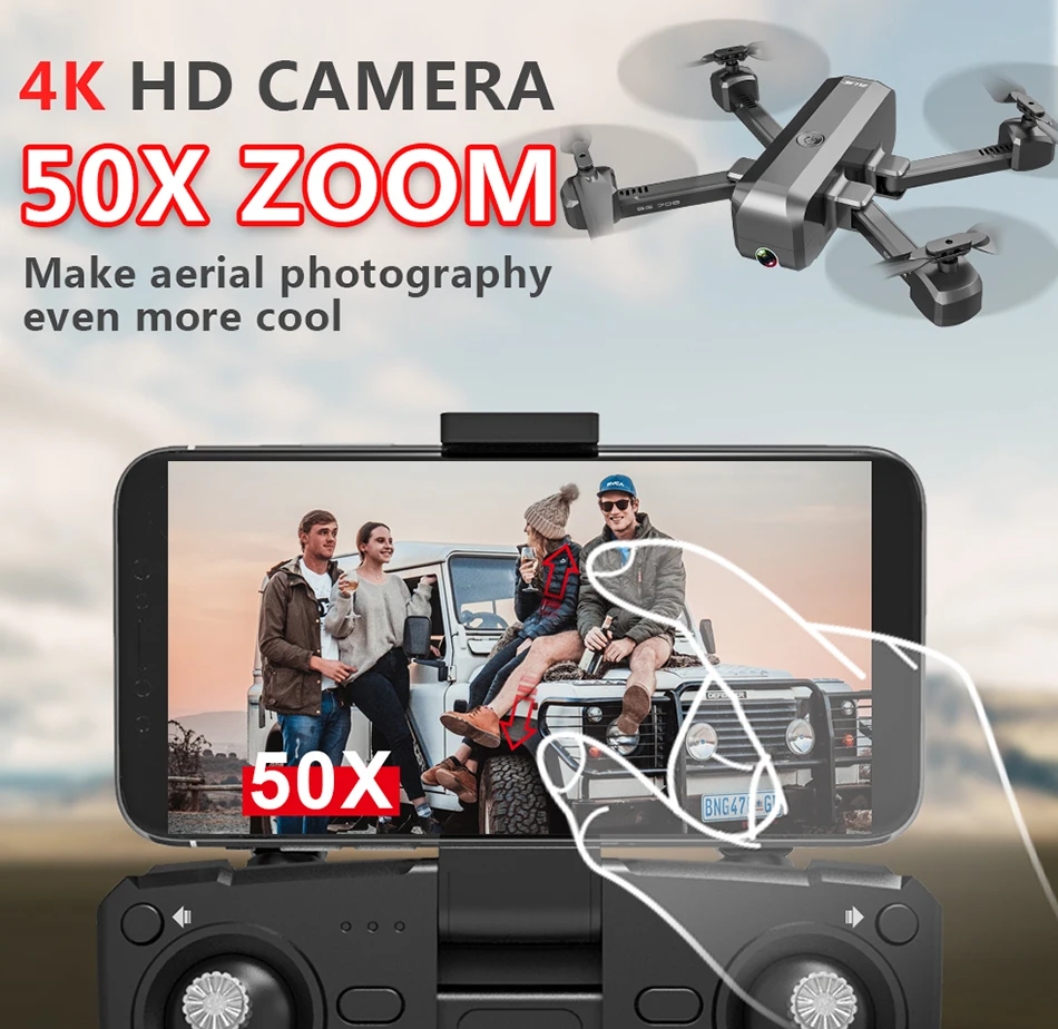 SG706 4K Дрон профессиональный зум управление камера Дрон 1080P Wi-Fi FPV широкоугольная двойная камера RC Квадрокоптер складной Дрон VS E38