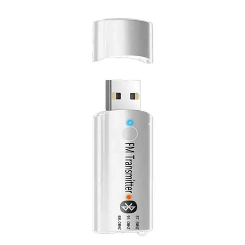 Автомобильный Bluetooth fm-передатчик стерео Hands Free USB Bluetooth приемник fm-модулятор беспроводной передатчик Встроенный микрофон - Цвет: Белый