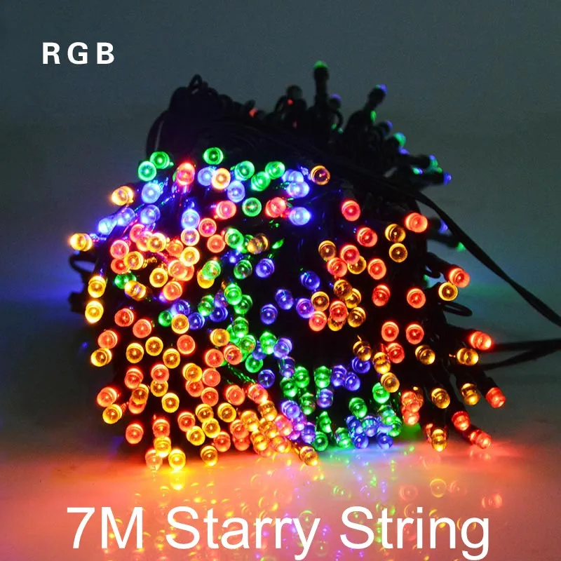 Фея Солнечный свет открытый сад уличный гирлянда, рождественские украшения для Свадебная вечеринка хрустальный шар Ландшафтный дворик света - Испускаемый цвет: 7M Starry String