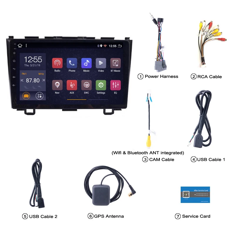 Cheap 9 inch factory android 9.0 car dvd player For Honda CRV 2007-2011 with audio radio multimedia gps navigation system 5