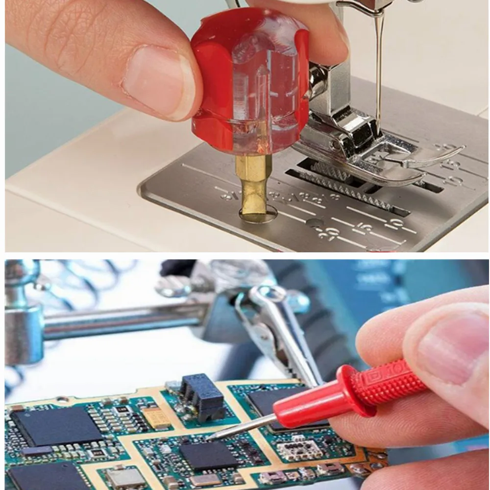Compact Transparent Handle Metal Screwdriver Set - Mini Portable Repair and Sewing Tools with Radish Head