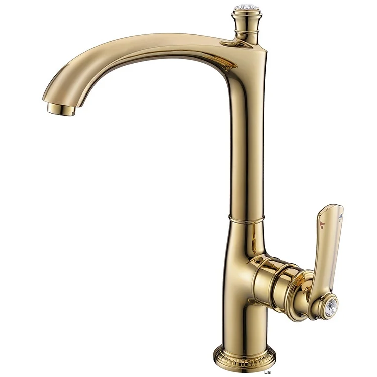 

European-style all-copper hot and cold rose gold kitchen faucet Chrome ORB faucet gold faucet