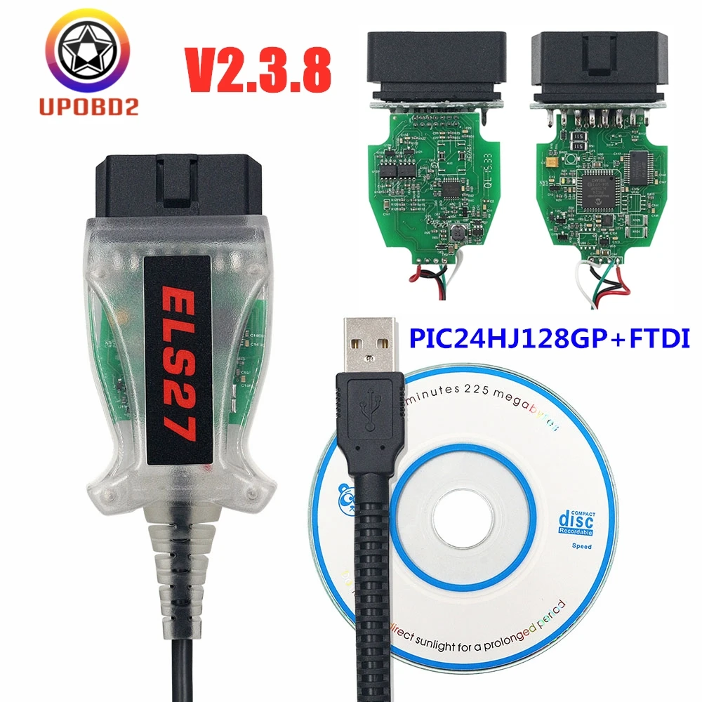 V2.3.8 ELS27 FORScan сканер PIC24HJ128GP + FTDI микрочип для Ford Green PCB диагностический кабель ELS 27