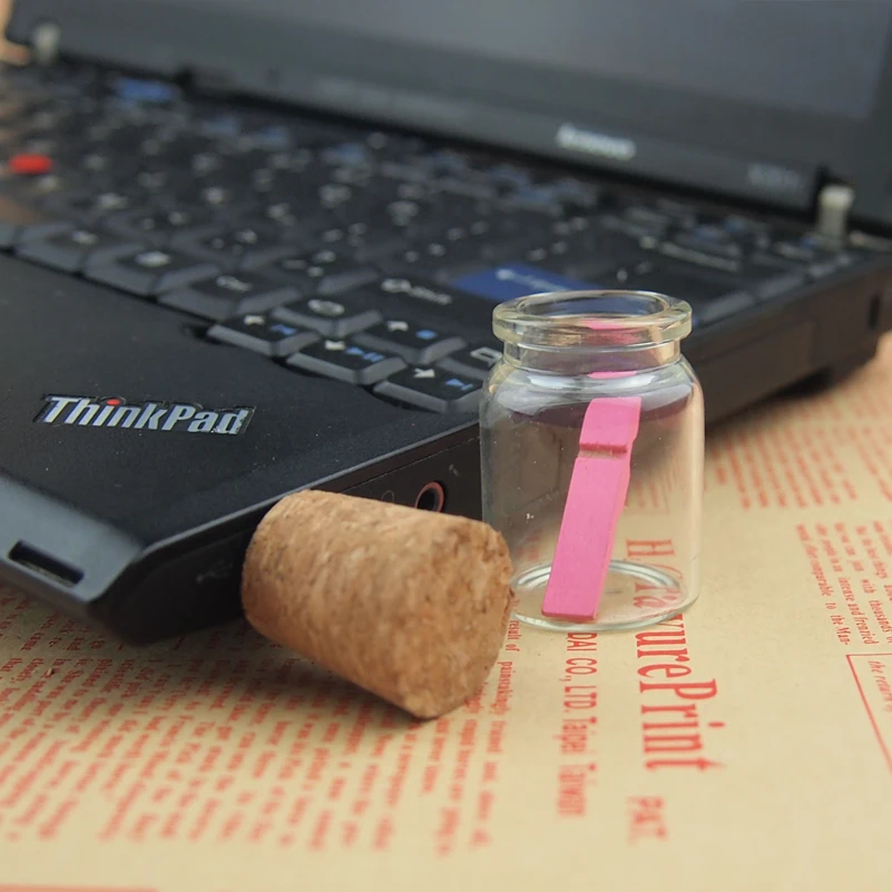Последняя Мода курьерские Бутылка usb 2 0 memory stick стеклянную бутылку дрейф Корк