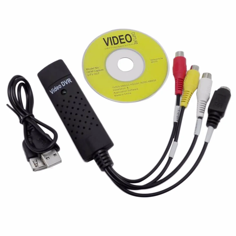 Легкая крышка USB 2,0 легкая крышка Видео ТВ DVD VHS DVR cap ture адаптер легкая крышка USB видео крышка тура устройство Поддержка Win10