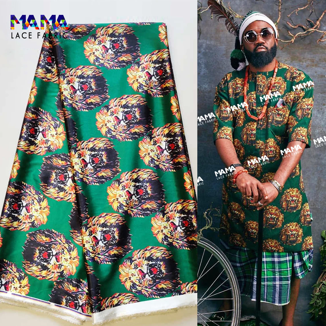 

5 Yards African Lace Fabric 2020 High Quality Isiagu Silk Tiger Printing Lace Traditional Wedding George Dress Sewing Material