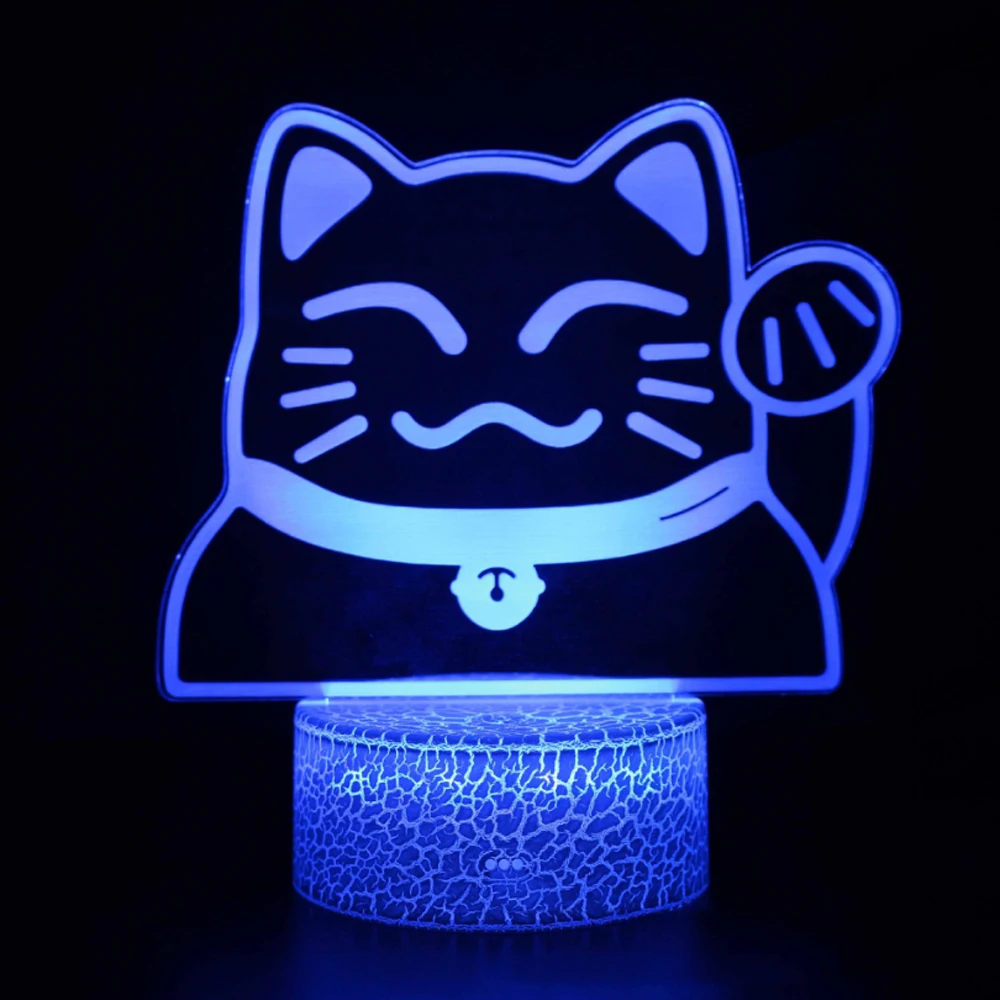 

USB Cat Night light 7 colors 3D Lamp Creativity table lamp Lover Christmas Valentine's Day Gift lights Vision Decorative lights