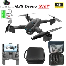 S167 Радиоуправляемый Дрон 4K HD камера gps следование Pro селфи складной полёт 18 минут Квадрокоптер с 5G WiFi FPV 1080P камера Квадрокоптер