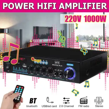 

1000W 220V bluetooth Audio Power Amplifier Home Theater Amplifiers Amplificador Audio Hifi Amplifier Subwoofer Speakers FM USB