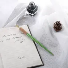 Дерево ремесло скрипт Античная перьевая ручка косой каллиграфии ручка держатель чернила приборы для каллиграфии 24BB