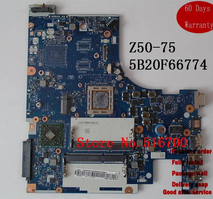 Запасная материнская плата для ноутбука Lenovo 5B20F66774 детали Z50-75/исправить ACLU7/ACLU8